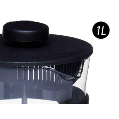 Theepot Kinvara SW8120-1000ML Zwart Transparant 1 L Piston - thumbnail