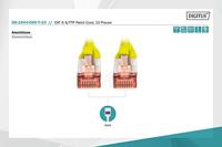 Digitus DK-1644-050-Y-10 RJ45 Netwerkkabel, patchkabel CAT 6 S/FTP 5.00 m Geel Folie afscherming, Afscherming totaal, Afgeschermd, Halogeenvrij, Simplex, - thumbnail