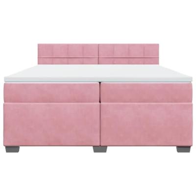 Boxspring met matras fluweel roze 200x200 cm