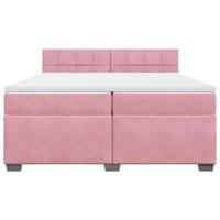 Boxspring met matras fluweel roze 200x200 cm - thumbnail