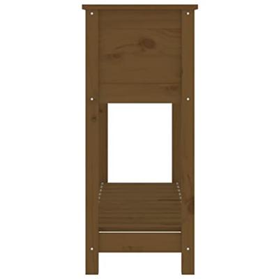 VidaXL Plantenbak met schap 111,5x34,5x81 cm grenenhout honingbruin