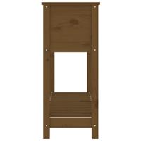 VidaXL Plantenbak met schap 111,5x34,5x81 cm grenenhout honingbruin - thumbnail