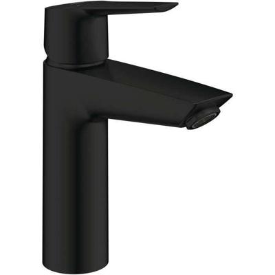 Grohe Quickfix Start M-size wastafelkraan met push-open waste mat zwart