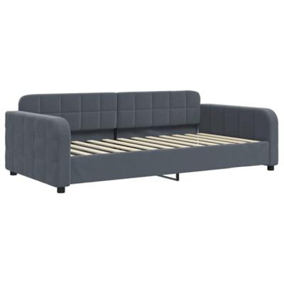 Slaapbank onderschuifbed lades 100x200 cm fluweel donkergrijs