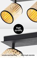 Landelijke LED Opbouwspot Dean rotan, 30/10/22cm, Rotan, geschikt voor plafonniere lampenkap gemaakt van rotan, E27 lichtbron - thumbnail