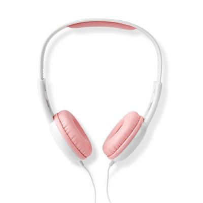 Bedrade Koptelefoon | 1,2 m Ronde Kabel | On-Ear | Roze/Wit