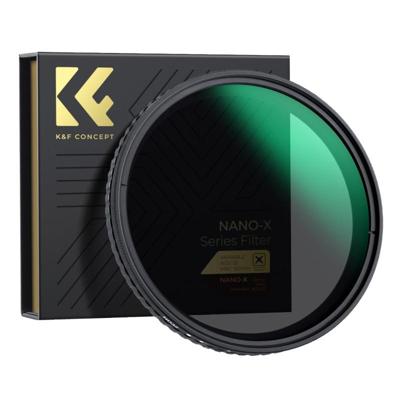 K&F Concept variabel ND filter ND2-ND32 Nano X serie 67mm grijsfilter met anti-reflectie coating