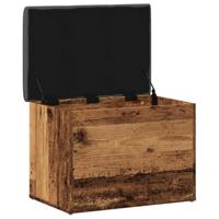 Opbergbankje 62x42x45 cm bewerkt hout oud houtkleurig - thumbnail