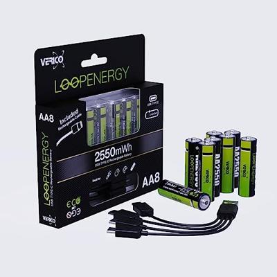 Verico LoopEnergy USB-C Oplaadbare batterij (USB-C) Li-ion 1700 mAh 1.5 V 8 stuk(s) Verico LoopEnergy USB-C Oplaadbare batterij (USB-C) Li-ion 1700 mAh 1.5 V 8 stuk(s)