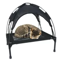 Pets Collection dierenbed/huisdierentent 60x45 cm zwart - thumbnail