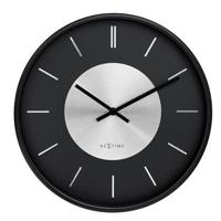 NeXtime - Wandklok 25cm - Stil - Zwart|Zilver - Metaal - NeXtime - thumbnail