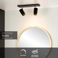 Lucide FLORIS - Plafondspot - 2xGU10 - Zwart - thumbnail
