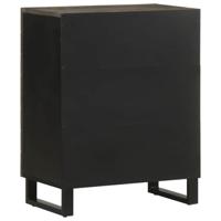 Dressoir 60x33x75 cm massief mangohout zwart - thumbnail