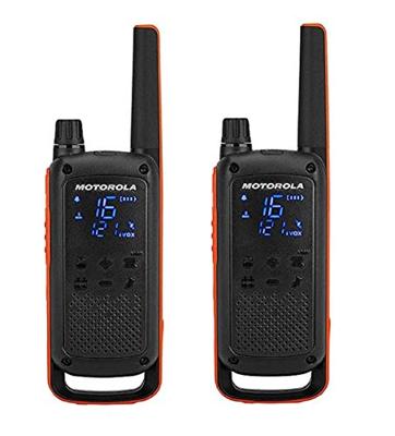 Motorola T82 Twin Pack twee-weg radio 16 kanalen Zwart, Oranje - thumbnail