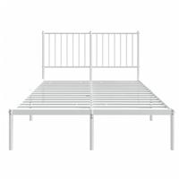 Bedframe met hoofdbord metaal wit 120x190 cm - thumbnail
