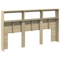 Hoofdbordkast met LED-verlichting 180x17x102 cm sonoma eiken - thumbnail
