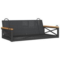 Schommelbank 109x62x40 cm poly rattan zwart - thumbnail