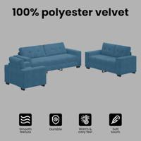 Bankstel 3 pcs Blauw 221 x 80 x 80 cm Fluweel - thumbnail
