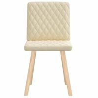 Eetkamerstoelen 2 st stof crmekleurig - thumbnail