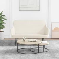 Bankje 110x76x80 cm fluweel crmekleurig - thumbnail