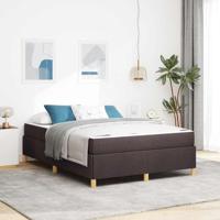 Bedframe met matras Donkerbruin 140 x 190 cm Stof - thumbnail
