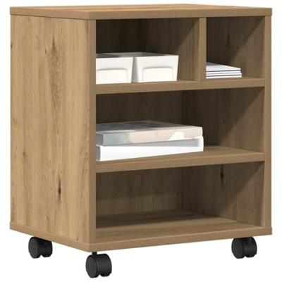 VidaXL Printerstand met opslag artisanaal eikenkleurig 41 x 32 x 48 cm