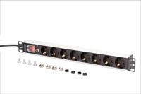 Digitus DN-95436 19 inch 19inch-patchkast Geaarde contactdoos Incl. 2 metalen houders, Overstroombeveiliging Zilver, Zwart - thumbnail