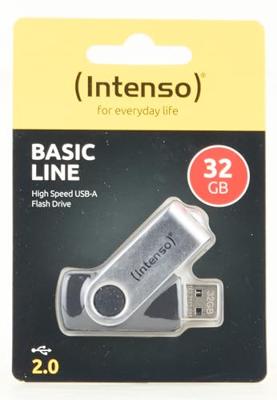 USB stick INTENSO Basic Line 32 GB Zwart Zilver 32 GB USB stick - thumbnail