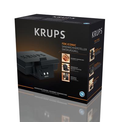 Krups FDK462 Tosti apparaat Zwart - thumbnail