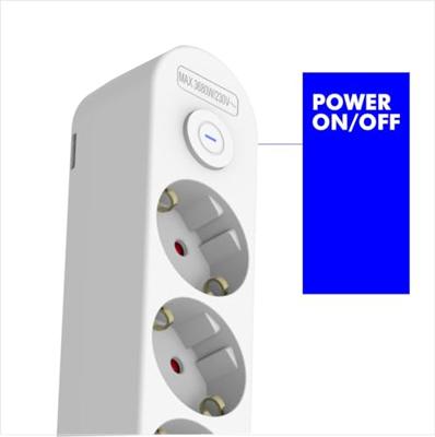 3-voudige Stekkerdoos met Schakelaar Silver Electronics 48643