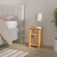 Bijzettafel met tijdschrifthouder 27x35x55 cm massief eikenhout - thumbnail