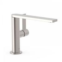 Wastafelmengkraan Tres Project 1-Hendel Uitloop Recht 15,3 cm Rond RVS - thumbnail