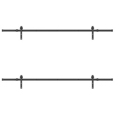 Doos met onderdelen voor schuifdeur 213,5 cm staal zwart