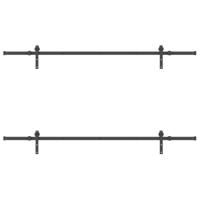 Doos met onderdelen voor schuifdeur 213,5 cm staal zwart - thumbnail