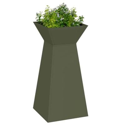 Pilaar Plantenbak 2 pcs Olijfgroen 35 x 35 x 73 cm Staal
