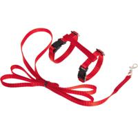 Kittentuigje met Lijn Ziggi Rood 20 - 30 cm x 10 mm Flamingo Rood - thumbnail