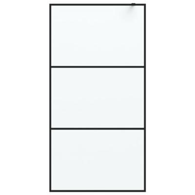 VidaXL Inloopdouchewand 100x195 cm mat esg-glas zwart - thumbnail