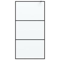 Inloopdouchewand 100x195 cm mat ESG-glas zwart - thumbnail