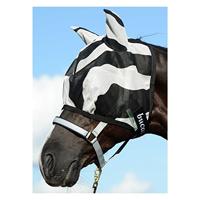 Bucas Buzzoff Zebra vliegenmasker zwart/wit maat:l - thumbnail