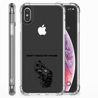 Apple iPhone X | Xs Anti Shock Case Gun Don't Touch My Phone - thumbnail