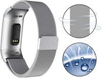 Fitbit Charge 3 & 4 milanese bandje - Maat: Large - Zilver - thumbnail