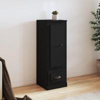 Hoge kast 36x35,5x103,5 cm bewerkt hout zwart - thumbnail