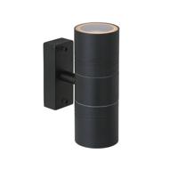 Lucide ARNE-LED - Wandspot / Wandlamp Binnen/Buiten - Ø 6,3 cm - LED - GU10 - 2x5W 2700K - IP44 - Zwart - thumbnail