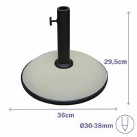 Marbueno Parasol Rond Beton 36x29,5 cm 11KG Wit Tuin, Zwembad en Terras 10445 - thumbnail