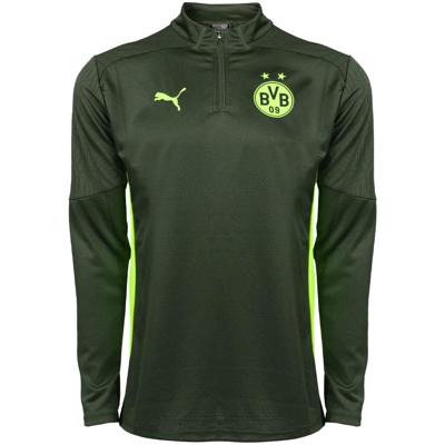 PUMA Borussia Dortmund Trainingstrui 1/4-Zip 2024-2025 Groen Geel