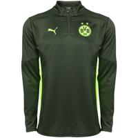 PUMA Borussia Dortmund Trainingstrui 1/4-Zip 2024-2025 Groen Geel - thumbnail
