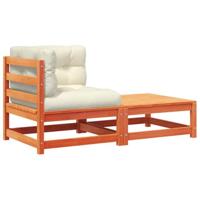 Tuinhoekbank met kussens en voetenbank - thumbnail