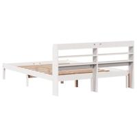 Bedframe zonder matras massief grenenhout wit 140x200 cm - thumbnail