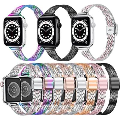 Stainless steel slim fit bandje - Multicolor - Geschikt voor Apple Watch 38mm / 40mm / 41mm / 42mm