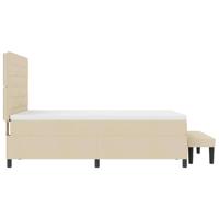 Boxspringbed met matras met hoofdeinde Crème 160 x 200 cm Stof - thumbnail